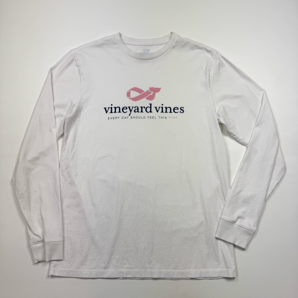 Men’s Vineyard Vines Breast Cancer Awareness Long Sleeve T-Shirt Size Small